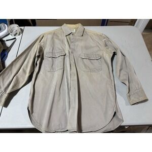 Vintage 50s Hercules‎ Sears Button Up Work Shirt  Thrashed Gusset USA Made (2)